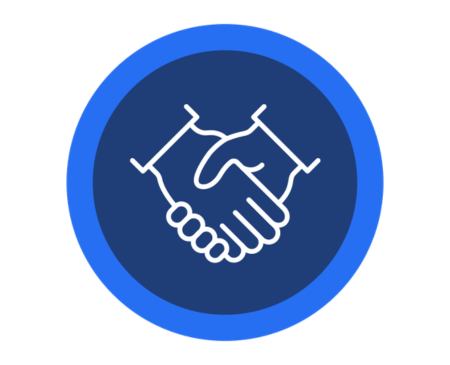 Icon to illustrate the goal partnerships, trust and transparency